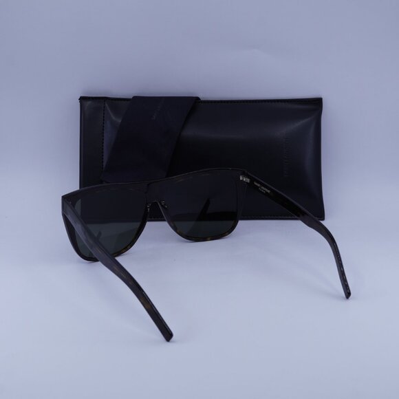 Saint Laurent SL 1 SLIM 002 Sunglasses Havana Square Frame, Grey Lenses - Picture 10 of 10